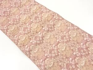 草花模様織り出し名古屋帯